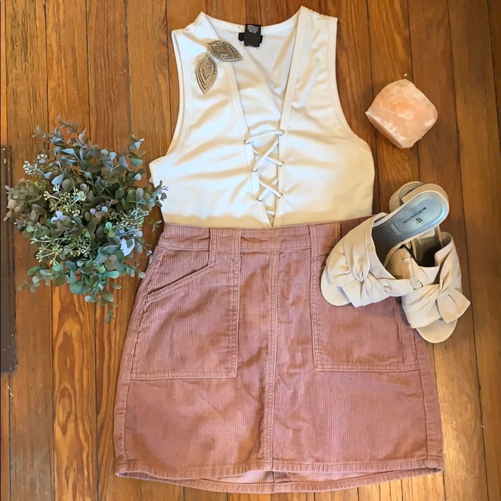 Kendall & Kyle Pink Corduroy MiniSkirt